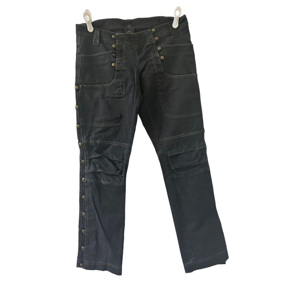 Shawna Hofmann Moto Steampunk Straight Leg Jeans Womens Black Size 8